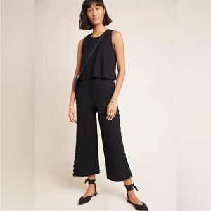 Anthropologie Black Wide Leg Jumpsuit One Piece Size 10